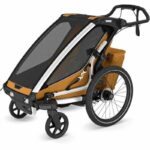 Thule Chariot Sport 2 Single – Remorque Vélo 1 Enfant – Natural Gold – 2025 – Poussette & Jogger – Suspension réglable – LED – 34 kg